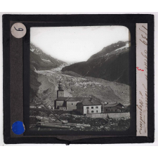 Mont-Blanc. Eglise et glacier d'Argentière.