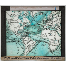 Amérique du Nord. Carte des courants de l'Atlantique. Paquebots.