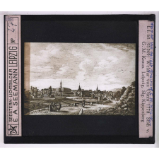 Goethe (I). Weimar von Osten 1778. Stich v. G.M. Kraus. Leipzig, Slg. Kippenberg. Weimar vue de l'est. Gravure G.M. Kraus.