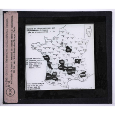 La Tuberculose, fléau social et l'armement antituberculeux français. Carte des dispensaires antituberculeux français.