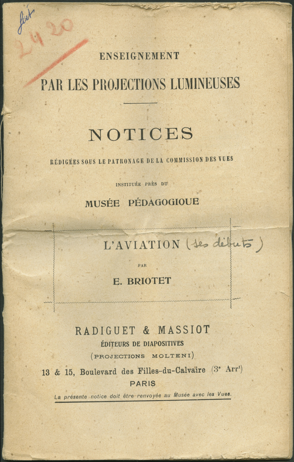 L'Aviation. Notices sur les vues.