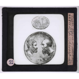 Les Catacombes de Rome. Pierre gravée et médaillon de bronze.