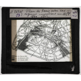 La Seine. Plan de Paris avec les régions inondées en 1658, 1740, 1802.