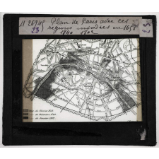 La Seine. Plan de Paris avec les régions inondées en 1658, 1740, 1802.