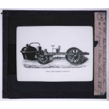 Chemins de fer. Voiture à vapeur de Cugnot (sous Louis XV).