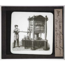 Chutes des corps. Presse hydraulique. Vue extérieure.