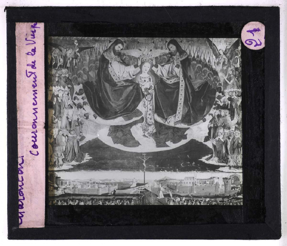 Les Primitifs français (La peinture en France aux XIVe, XVe et XVIe siècles). Charonton. Couronnement de la Vierge.