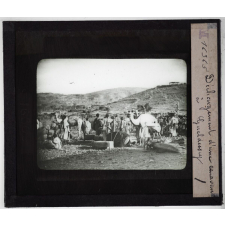 Abyssinie. Le Harrari et le Choa. Géographie physique et humaine. Déchargement d'une caravane à Gueldessey.