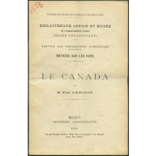 Le Canada. Notices sur les vues.