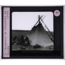 Les Différents types d'habitations. Campement de trappeurs au Canada.