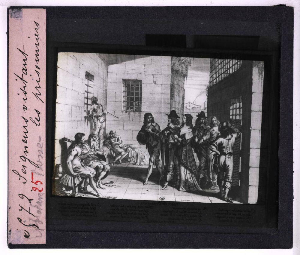 Les Arts du XVIIe siècle. Seigneurs visitant les prisonniers. Abraham Bosse.