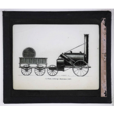 Silhouettes de locomotives. La Fusée, de Georges Stephenson (1829).