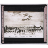 Goethe (I). Prospect der Stadt Franckfurth am Mayn. Stich von J.M. Eben. Frankfurt, Städtisches Museum.
