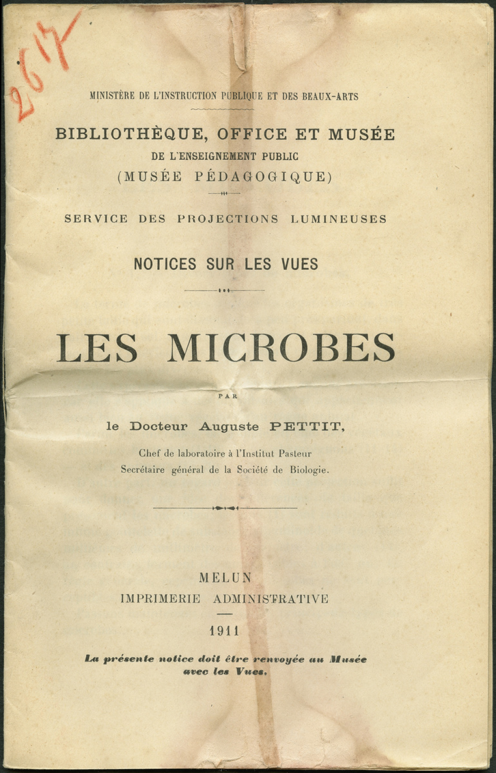 Les Microbes. Notices sur les vues.