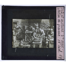 Arts et métiers, 3e série. Atelier de graveur, 16e siècle.