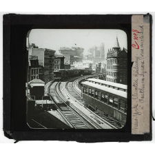 Etats-Unis. Régions Atlantique nord et sud. New York. Elevated Railway à Chatham Square, vue vers le Sud.