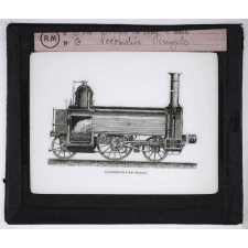 Silhouettes de locomotives. Coupe en long d'une locomotive simple.