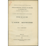 Asie mineure. Notices sur les vues. 