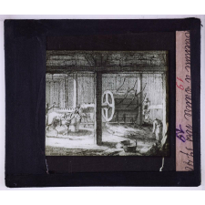 Scènes de la vie des paysans. Machine à battre vers 1740.