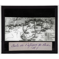 Algérie, Tunisie, Maroc. Carte de l'Afrique du Nord.