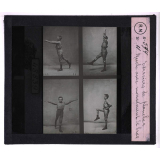 Education physique. La gymnastique. Exercices de plancher. Marche avec mouvement de bras.