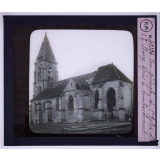 La Bataille de la Marne. Vue générale de l'Église de Barcy après le bombardement.