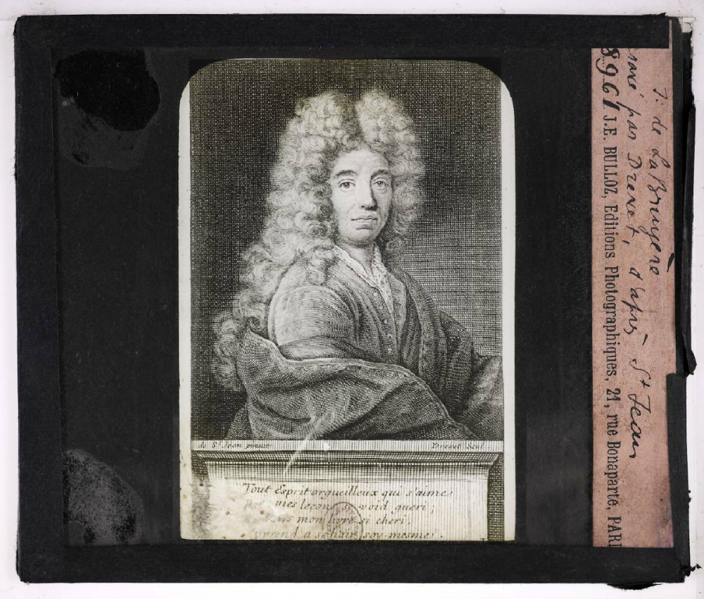 Ecrivains français du XVIIe s. J. de La Bruyère gravé par Drenet, d'après St Jean. 