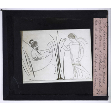 La Peinture chez les Grecs. Lécythe blanc d'Athènes. La morte entrant dans la barque de Charon.