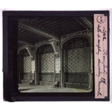 Visite au château de Pierrefonds. Salle de réception, décoration murale.