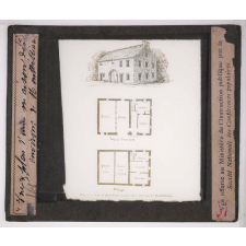 Habitation en France. Vue et plan d'une maison des environs de Montbéliard.