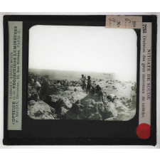 Nitrate de soude. Division des gros morceaux de caliche.