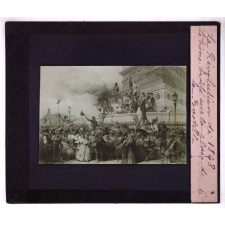 Paris sous la Seconde République (1848-1852). Le trône brûlé sur la place de la Bastille.