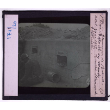 Guerre 1914-1918. Champs de bataille. Bataille des Monts, avril-mai 1917. Tranchée allemande bétonnée.