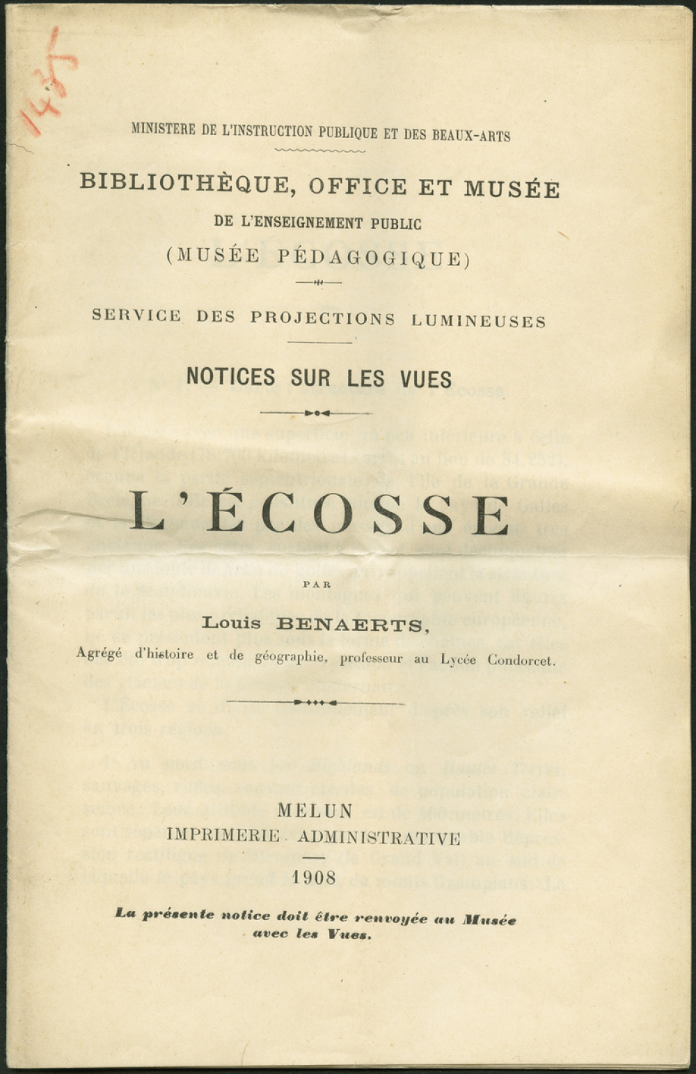 L'Ecosse. Notices sur les vues. 