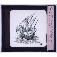 La Marine depuis les origines jusqu'au XVIIe siècle. Caravelle de l'époque de Christophe Colomb (1492).