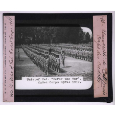 Université de Californie. Before the War. Cadet Corps April 1917 - Corps des cadets.