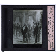 Le Palais-Bourbon. Le Président de la Chambre entrant en séance salué par les officiers.