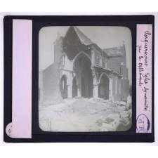 Dévastations. Porquéricourt. Église dynamitée par les Allemands.