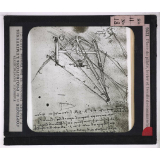 L'Art de voler chez nos ancêtres - Léonard de Vinci, constructeur d'aéroplanes. Place du pilote, levier et treuils de commande.