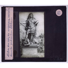 La Révocation de l'Édit de Nantes. Statue du roi, en empereur romain dans les jardins d'un château.