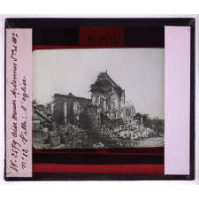 Oise, Meuse, Seine-et-Marne et Ardennes en 1918. Ville : l'église.