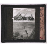 Cloche à plongeur et scaphandre. Pêche aux huîtres perlières sur les côtes de l'île de Ceylan.