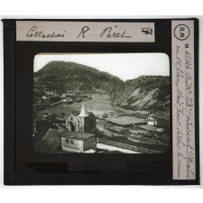 Terre Neuve. Guidé Vidé, péninsule d'Avalon au 1er plan, étais pour sécher la morue.