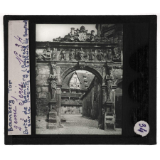 Allemagne. Bamberg Tor, Porte de Bamberg sur la Raynitz à 40 Km de Bayreuth. 