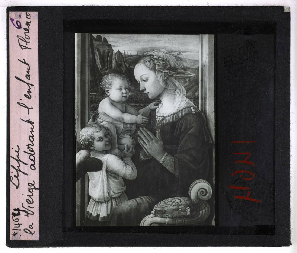 La Peinture italienne. Lippi. La Vierge adorant l'enfant. Florence.