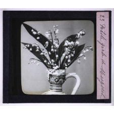 L'Art à l'école, décoration par les fleurs de printemps. Petite gerbe de muguet.