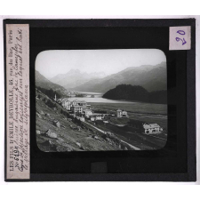 Agents extérieurs. Suisse Engadine. Lac de Camples. Cone de déjection torrenciel sur lequel est bati le village de Silvaplana.