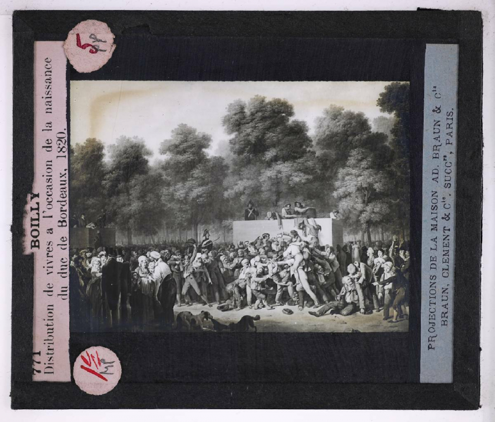 Le Palais des Beaux-Arts de la ville de Paris. Peintures et sculptures modernes. Boilly. Distribution de vivres à l'occasion de la naissance du duc de Bordeaux, 1820.