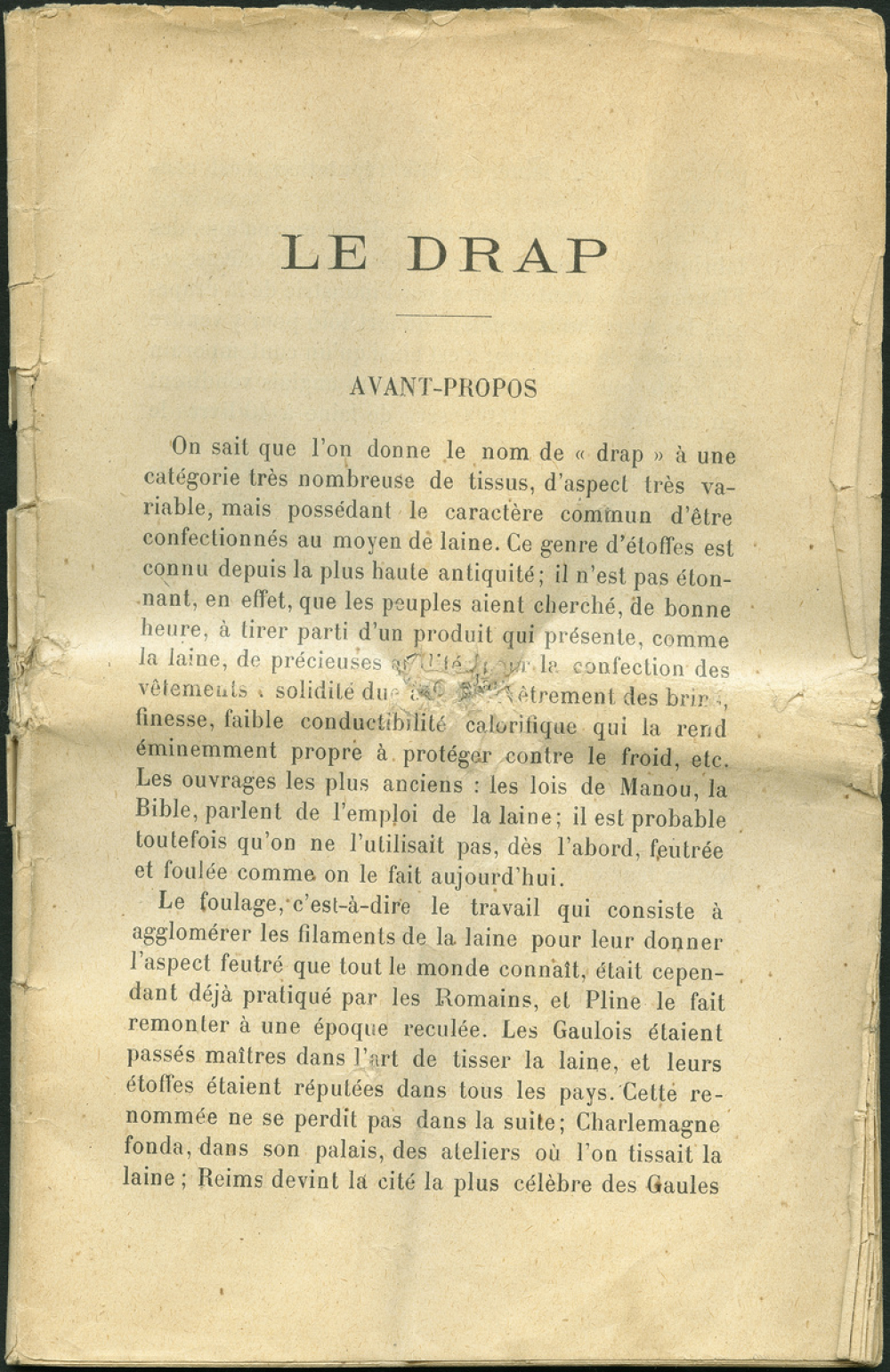 Le Drap. Notices sur les vues.