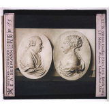 Goethe (I). Goethes Eltern 1773. Reliefs von J.P. Melchior. Weimar, Goethe-Nat.-Mus.